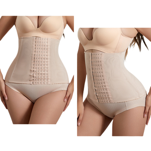 <span class=keywords><strong>Faja</strong></span> moldeadora de cuerpo delgada sin costuras desnuda y negra y entrenador de cintura para damas estilo diario transpirable - Product Image 4
