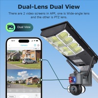 Kamera Solar 6MP dengan Lampu Jalan Tenaga Surya 4G SIM Outdoor 360 °   Kamera Keamanan Tenaga Surya WIFI Monitor PIR CCTV Penglihatan Malam