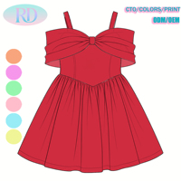 Robe d'été décontractée pour petite fille, imprimé floral, bretelles spaghetti, avec nœud en tulle, tenue de plage ou de fête, vente en gros