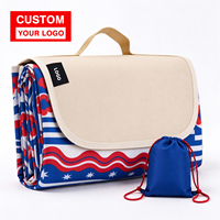 Couverture de pique-nique pliable Ujoy Gift OEM personnalisée avec logo couleur, imperméable, extra large, pour la plage