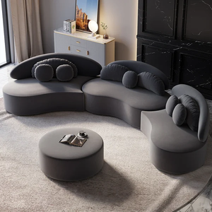 Muebles Q & N, sofás grandes de terciopelo de lujo, muebles de sala de estar, sofá gris oscuro para <span class=keywords><strong>Bebe</strong></span> En Gros, sofá para Villa - Product Image 1