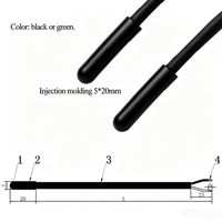 Sonde de température NTC 10K B3435/B3950, précision ±1%, 5x20mm, moulage par injection TPE, étanche, câble 1M 2M 3M