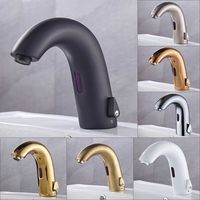 Robinet d'eau automatique à capteur intelligent à poignée unique en laiton cuivre Corps en laiton Robinet de lavabo monté sur le pont