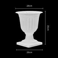 Accessoires de mariage de style européen Décoration de bureau à domicile Pot de fleurs rétro détachable Colonne romaine Pot de fleurs en plastique blanc brique rouge
