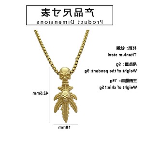 Yunnique – collier avec pendentif tête de mort en acier inoxydable doré, style rétro Punk, bijoux pour hommes, pendentif à la mode - Product Image 2