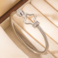 Groothandel RVS Geluksklaver Vierbladige Klaver Mode Haakgesps Armband Trendy Dames Sieraden Cadeau