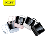 Banque d'alimentation OEM ODM avec câble intégré de type C 10000mAh avec cordon LED Affichage Banque d'alimentation mobile 5000mAh Banque d'alimentation mobile