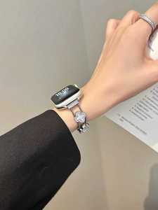 <span class=keywords><strong>Bracelet</strong></span> de montre intelligente en acier inoxydable de luxe pour femmes <span class=keywords><strong>Bracelet</strong></span> <span class=keywords><strong>fantaisie</strong></span> Trèfle strass étui pour <span class=keywords><strong>Apple</strong></span> 38mm 40mm 41mm 42mm 44mm 45mm - Product Image 5