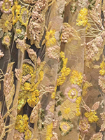 Tissu en dentelle française de luxe élégant, couleur jaune, broderie africaine, tulle, sequins superposés multicolores, pour vêtements de mariage