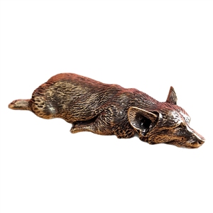 1 Pezzo Simpatica Statuetta Antica in Ottone Massiccio a Forma di Cucciolo Sdraiato, Decorazione da Tavolo, Animale Domestico del Tè Cinese - Product Image 2