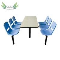 Ensembles de restaurants modernes en panneaux de bois durables pour usage scolaire, table et chaises de salle à manger confortables