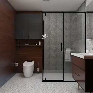 Çin banyo kare gri mermer Terrazzo mozaik fayans