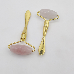 2020 massager Beauty 2019 Real 2 in1 silent jade roll for face and collar with spoon quartz jade roll leather for leather - Product Image 4
