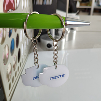 Logo personnalisé 30mm 13.56mhz NFC époxy porte-clés Instagram NFC robinet porte-clés étiquette pour les entreprises