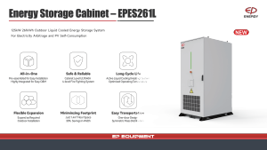 Gabinete de Almacenamiento de Energía con Enfriamiento Líquido para Exteriores EP 125kW 261kWh, Batería LFP ESS para Arbitraje de Electricidad/Autoproducción Fotovoltaica - Product Image 4