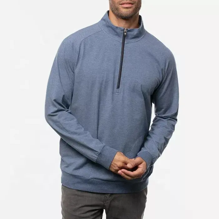 high quality customized performance zip down polar fleece men's golf pullovers Zip Up Quarter 1/4 Zip Golf Sweatshirt sports top