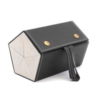 Étui de rangement pour lunettes de soleil et lunettes optiques en cuir PU fait main personnalisé, forme hexagonale et rectangulaire créative