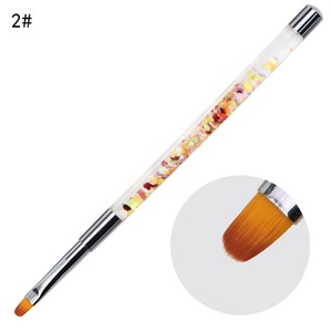 Pinceau à ongles en nylon rond plat pour gel, avec virole sertie, pour dégradé ombré, liner, manucure, salon, décoration d'ongles, outil de peinture - Product Image 5