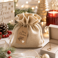 Sacs en toile de jute à cordon coulissant en gros, pochettes en jute naturel, sacs cadeaux en lin écologiques avec logo personnalisé pour bijoux et emballages de faveurs de mariage