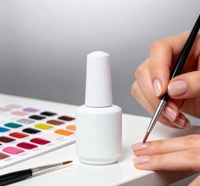 Bouteilles de vernis à ongles en verre de 8 ml, couleur personnalisée, vente en gros, flacons en verre vides uniques et élégants de 8 ml pour vernis à ongles avec pinceau