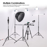 Support d'éclairage professionnel RAUBAY en alliage d'aluminium argenté de 3 m, style d'angle, avec coussin d'air, réglable pour la photographie