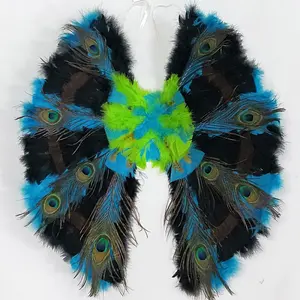 Carnival adult size costume peacock wing feathers wholesale for Party Cosplay Photo Shooting