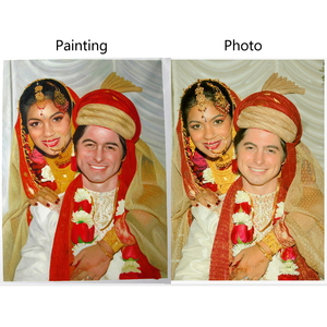 Ritratto Personalizzato Dipinto a Mano su Tela di Lino, Pittura a Olio Realistica da Foto, Arte Murale per Famiglia, Coppie, Matrimoni - Product Image 3