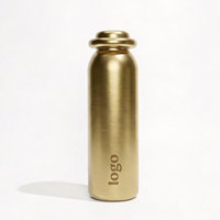 Bouteille d'eau de luxe 700 ml en acier inoxydable 316 doré brossé, isotherme, avec logo personnalisé pour cadeaux d'affaires et style de vie fitness