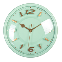 Horloge murale silencieuse à quartz avec logo personnalisé, design moderne vert menthe et or, chiffres 3D, horloge murale ronde à fixer au mur, décoration pour la maison et le salon