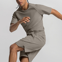 Camiseta Deportiva Vractive para Hombre, Manga Raglán, Secado Rápido, Transpirable, Spandex/Nylon, Ligera, Cómoda, para Gimnasio, Running y Fitness