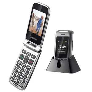 Artfone G6 3G/2G 잠금 해제 2.4 "플립 전화 큰 버튼 스피커 3G 플립 전화 수석