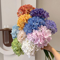 Bunga Hydrangea Buatan Warna Ungu Plum Tua Antik Grosir untuk Pernikahan, Tangkai Tunggal Hydrangea Bella Palsu untuk Desain Acara Mewah