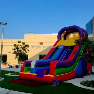 Alquiler de fiestas parque acuático piscina tobogán al aire libre inflable tobogán seco para niños y adultos