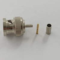 Connecteur coaxial RF BNC mâle 1.5C-2V pour câble de sertissage CCTV, terminal, câble d'antenne audio en laiton, étanche