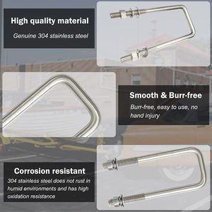 M4 M5 M6 3/8 SS 304 316 Thép Không Gỉ Độ Chính Xác Cao DIN 3570 Nhiệm Vụ Nặng Nề Xe Tải Phẳng <span class=keywords><strong>U</strong></span> Hình Bu Lông - Product Image 6