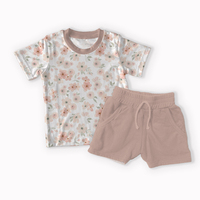 Pyjamas en bambou pour enfants, vente en gros, motifs personnalisés, ensemble de pyjamas pour bébé en bambou, ensemble de 2 pièces, manches courtes, ensemble de pyjamas pour bébé