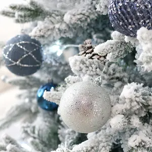 装飾された5FT 6FT 10FT PEPVC人工雪クリスマスツリー混合プレミアム植毛arbol de navidad kerstbomenクリスマスツリー