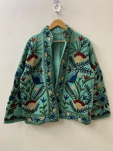 Hippie bordado Suzani TNT ropa de invierno chaqueta bordada cuello chaqueta a medida abrigo de bombardero chaqueta Hippie para mujer - Product Image 4