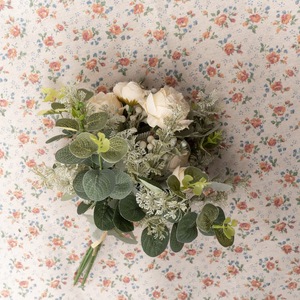 Vinnie Tea Rose Bouquet Artificial <b>Flower</b> Wedding Hand Bouquet Home <b>Decor</b> <b>Wall</b> Decoration CF01041 - Product Image 3