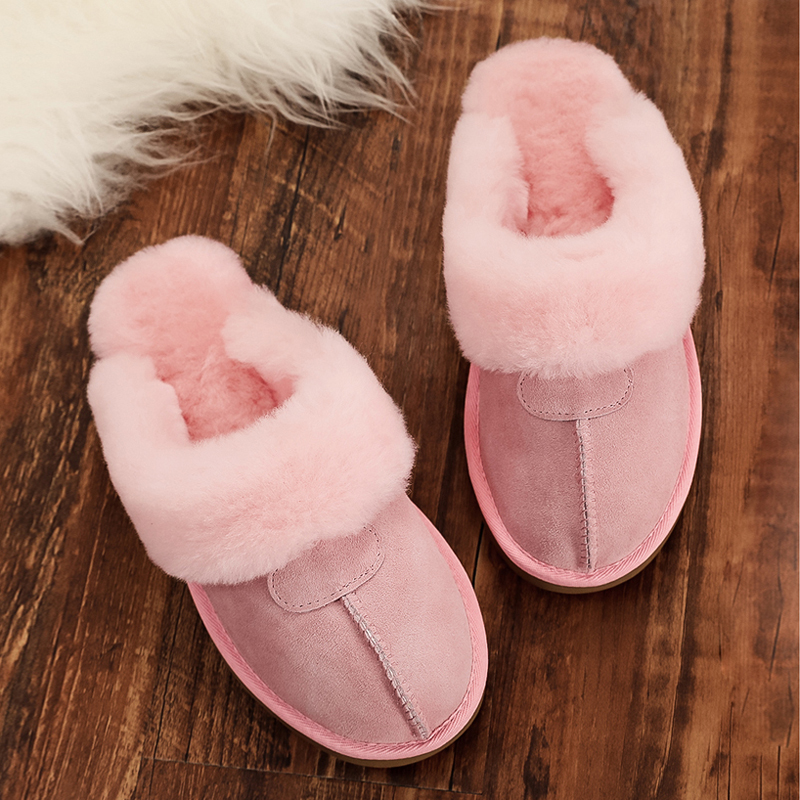 Зимние женские домашние теплые меховые пушистые модные домашние сланцы Замшевые мужские сланцы
