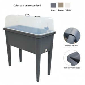 Jardinière surélevée auto-arrosante en plastique pour extérieur, facile à assembler, <span class=keywords><strong>avec</strong></span> couvercle de protection des plantes - Product Image 4