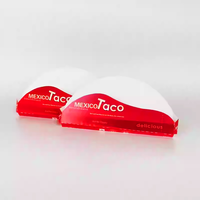 Emballages alimentaires en papier kraft biodégradable, écologiques, imperméables, portables, personnalisés, pour tacos, avec logo imprimé, taille personnalisée