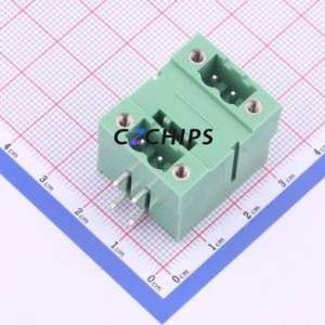 KF2EDGRHM-5.08-2*2P Plug-in Terminal Block Bent Lead Through Hole,P=5.08mm Board-to-Board / Socket - Closed Screw Fixing 2x2P - Product Image 1