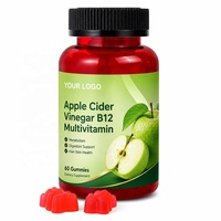 Gommes multivitaminées au vinaigre de cidre de pomme B12 60 pièces - Soutien digestif et métabolique