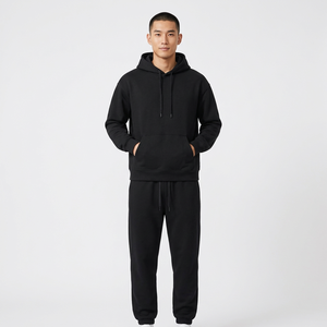 Conjunto Deportivo con Capucha para Hombre, Sudadera y Pantalones de Algodón de Color Sólido, Ropa Casual de Otoño, Manga Larga, Cierre con Cordón, Corte Regular - Product Image 4