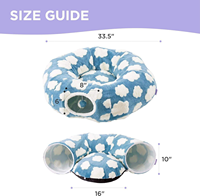Lit tunnel pour chat rond en peluche écologique, vente chaude 2025, pliable et lavable, coussin circulaire
