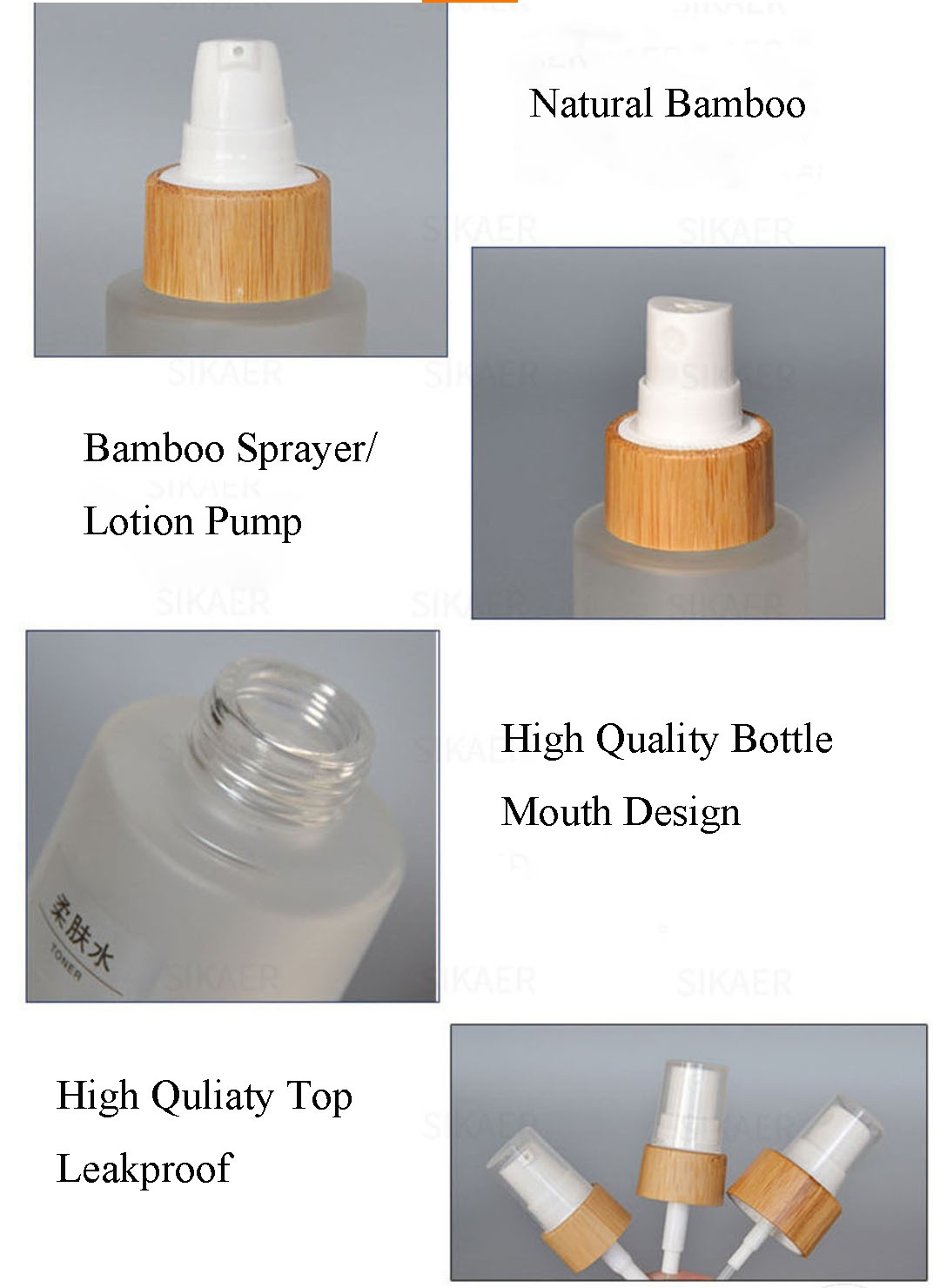 Frosted Glass Cream Biodegradable Cosmetic Jars 0.35oz To 3.5oz Sprayer Pump