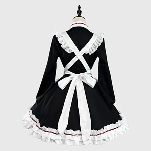 Japanese Cute Maid Costume Cosplay Outfit Plus Size Lolita Style Black White Dress Anime Role Play Spring 2024 - Product Image 3