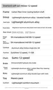 Vélo de montagne à <span class=keywords><strong>suspension</strong></span> Softail M6100 12 vitesses, cadre en fibre de carbone, fourche en alliage de magnésium, frein à huile, <span class=keywords><strong>suspension</strong></span> double tout-terrain - Product Image 2
