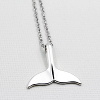 Colliers avec pendentif en queue de poisson, 1 pièce, à la mode, accessoires de bijouterie, en cuir noir, chaîne de couleur argent, collier pour femmes et hommes